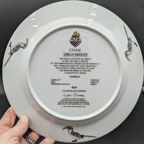 Lynn Chase Plate African Portraits Cheetah Luncheon Dinner 9 Inch Safari 1990s - Picture 2 of 10